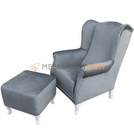 Set USZAK VELVET armchair with footstool