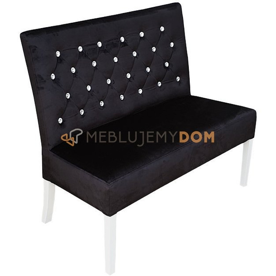 Upholstered bench CINDY PIK with crystals 98 cm