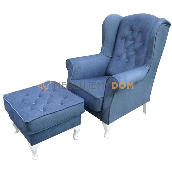 Set USZAK AMORE armchair with footstool