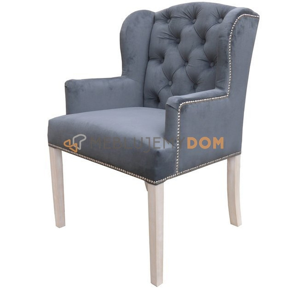AUDREY armchair with thumbtacks and knocker 98 cm