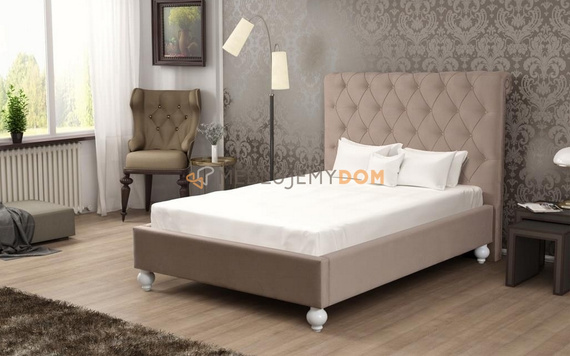 Upholstered bed FRANCESCA with thumbtacks
