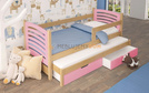 Bed 2-person GILBERT with a railing