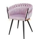 DAHLIA BLACK armchair with woven backrest 80 cm