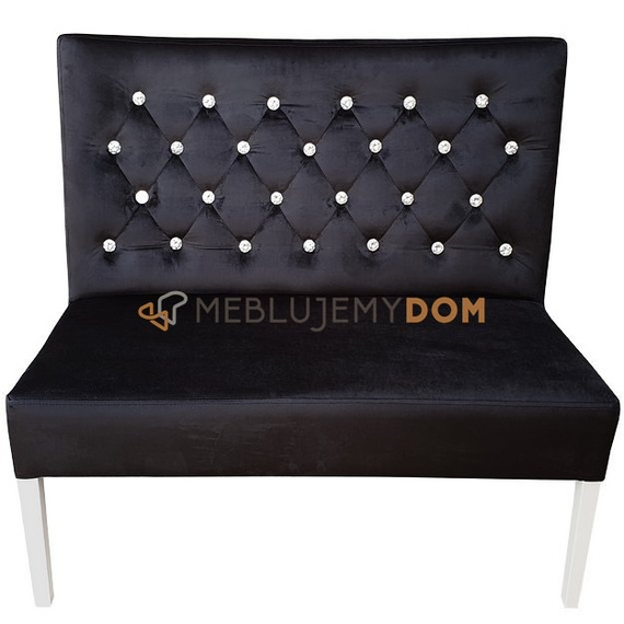 Upholstered bench CINDY PIK with crystals 98 cm