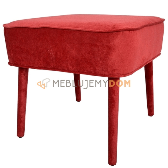 Pouf JUDITH with piping and upholstered legs 50 x 50 cm