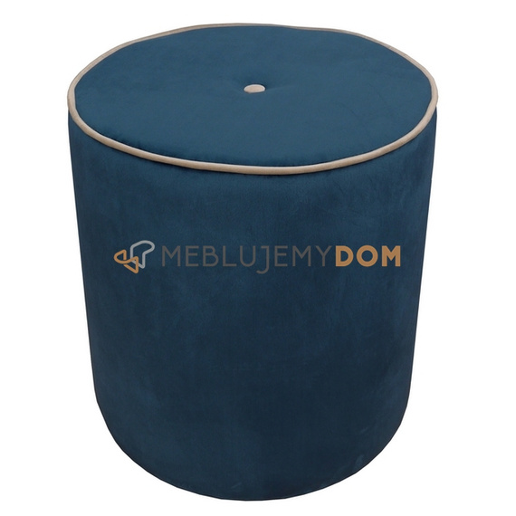 Pouf ROUND PIK with button and piping Ø 40 cm