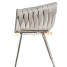 DAHLIA SILVER armchair with woven backrest 80 cm