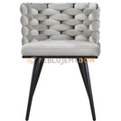 AURORA BLACK armchair with woven backrest 75 cm