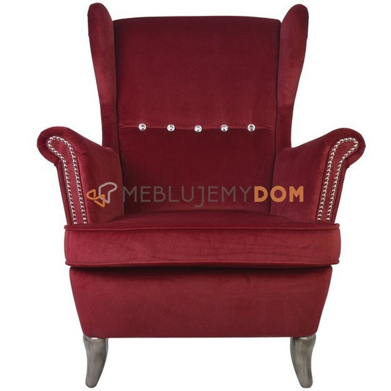 USZAK PIK armchair with thumbtacks and crystals