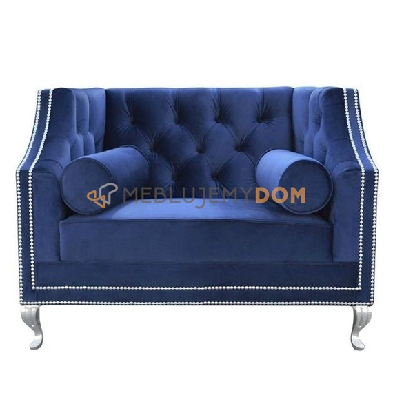 Armchair AMARO with rollers and thumbtacks