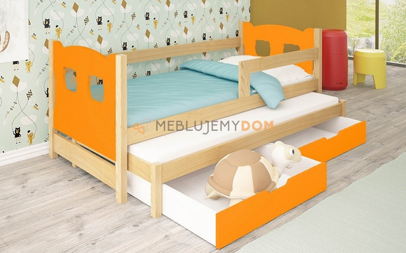 Bed 2-person GILBERT TEDDY BEAR with a railing