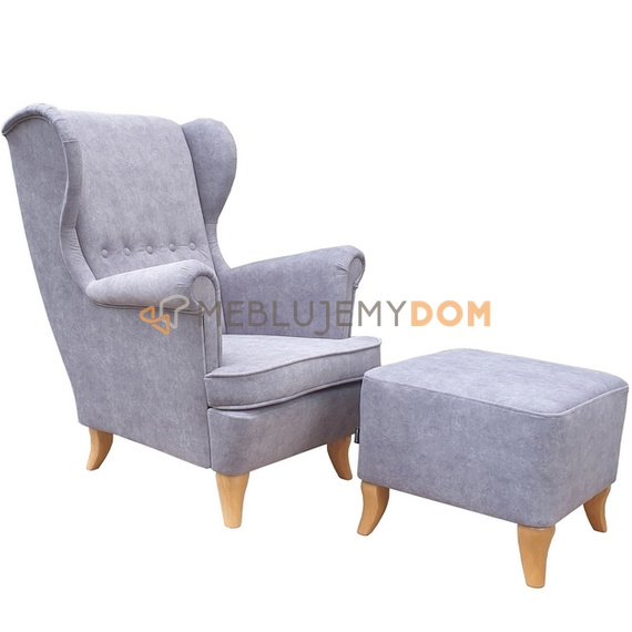 Set USZAK PIK armchair with footstool