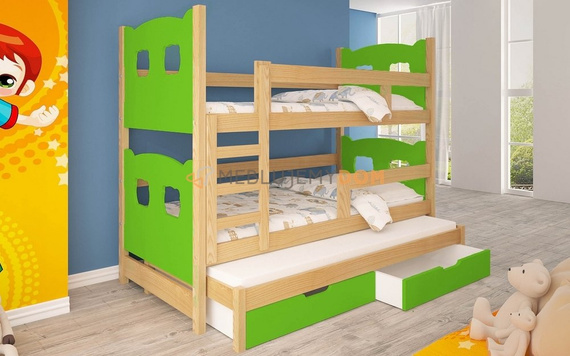 Bunk bed 3-person OLIVER TEDDY BEAR