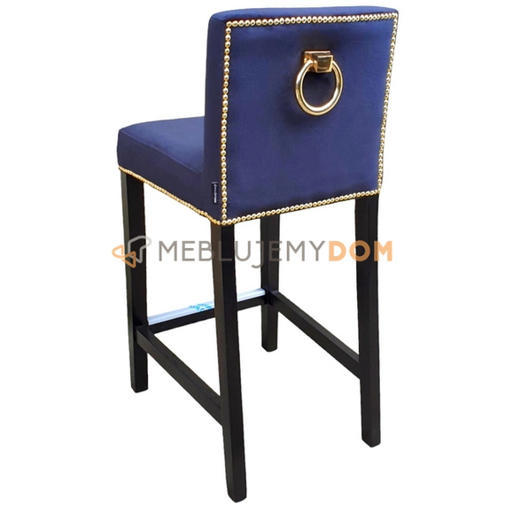 Bar stool NARROW with golden thumbtacks and knocker 91 cm