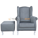Set USZAK VELVET armchair with footstool