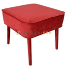 Pouf JUDITH with piping and upholstered legs 50 x 50 cm