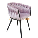 DAHLIA BLACK armchair with woven backrest 80 cm