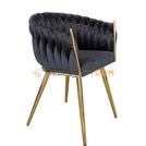DAHLIA GOLD armchair with woven backrest 80 cm