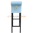 Bar stool NARROW PIK with roller, golden thumbtacks and knocker 116 cm