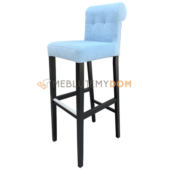 Bar stool NARROW PIK with roller, golden thumbtacks and knocker 116 cm
