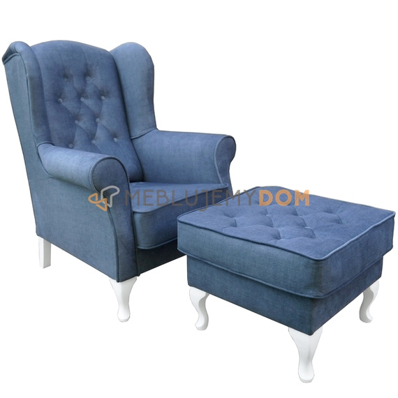 Set USZAK AMORE armchair with footstool