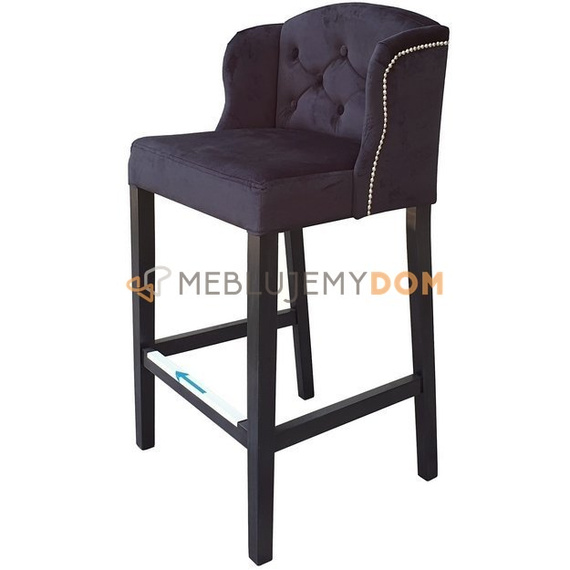 Bar stool USZAK PIK with buttons, thumbtacks and knocker 102 cm