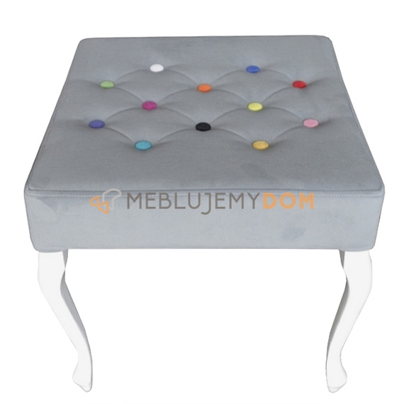 Pouf LUDWIK PIK with colored buttons 50 x 50 cm