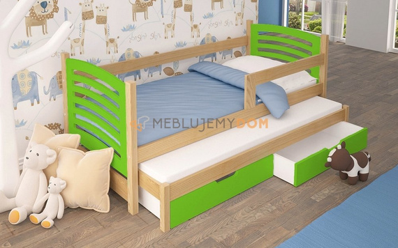 Bed 2-person GILBERT with a railing