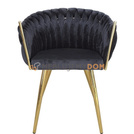 DAHLIA GOLD armchair with woven backrest 80 cm