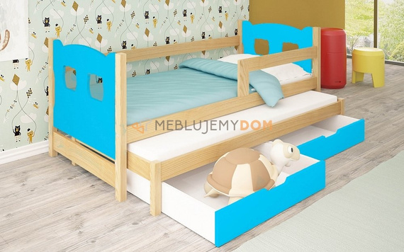 Bed 2-person GILBERT TEDDY BEAR with a railing