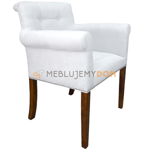 Armchair LAURENCE with thumbtacks and knocker 86 cm