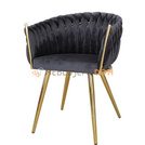 DAHLIA GOLD armchair with woven backrest 80 cm