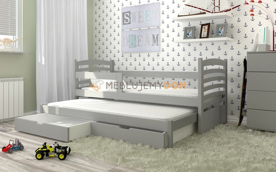 Bed 2-person GILBERT COLOR with a railing