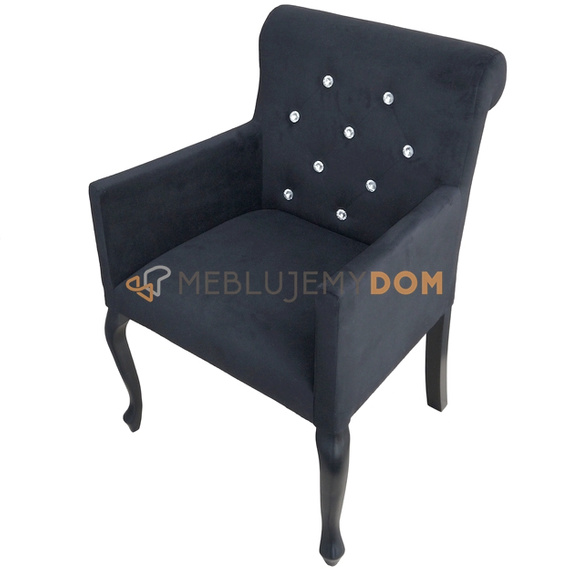 LUDWIK PIK armchair with crystals and roller 87 cm