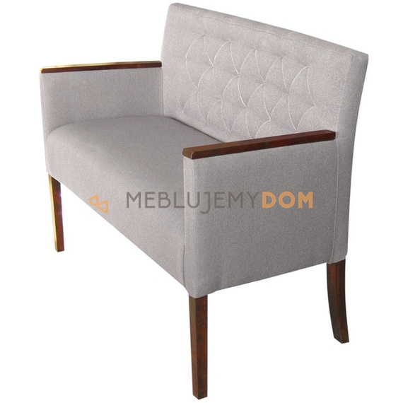 Upholstered bench HOLLY PIK with wooden armrests 84 cm
