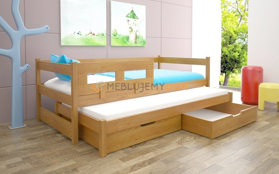 Bed 2-person CHARLIE with a railing