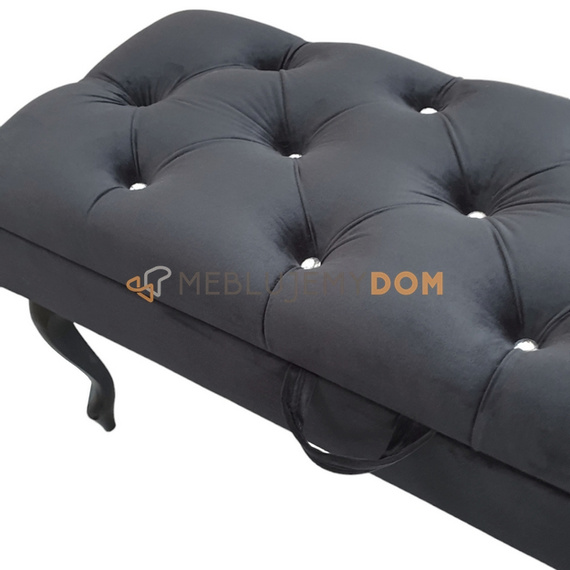 Pouf CHESTER openable with crystals 100 x 40 cm