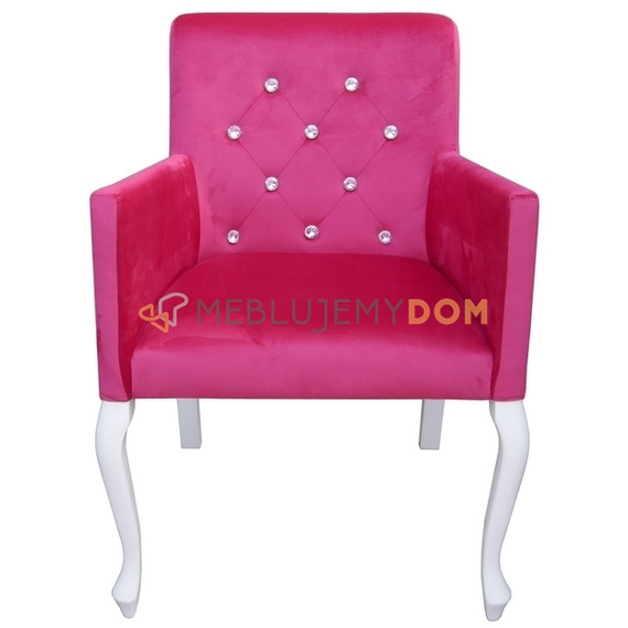 LUDWIK PIK armchair with crystals and roller 87 cm