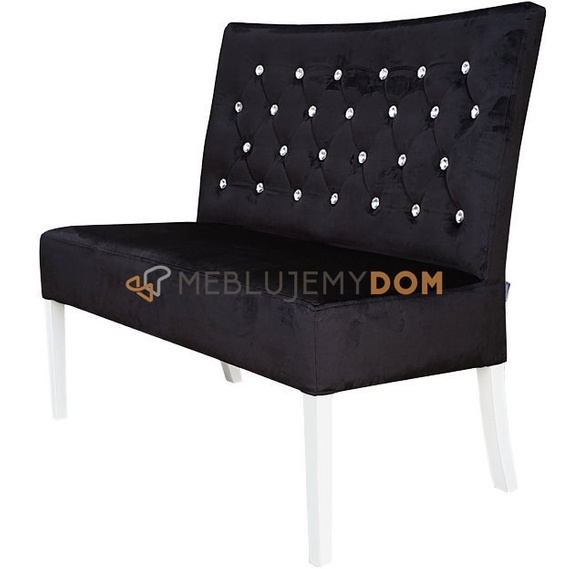 Upholstered bench CINDY PIK with crystals 98 cm