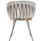 DAHLIA SILVER armchair with woven backrest 80 cm