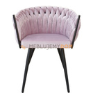 DAHLIA BLACK armchair with woven backrest 80 cm
