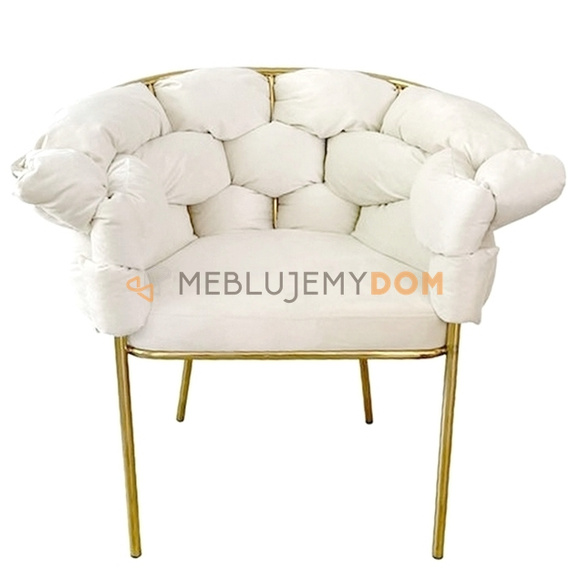 MAGNOLIA GOLD armchair with woven backrest 75 cm