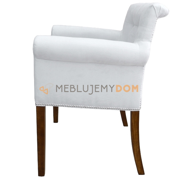 Armchair LAURENCE with thumbtacks and knocker 86 cm