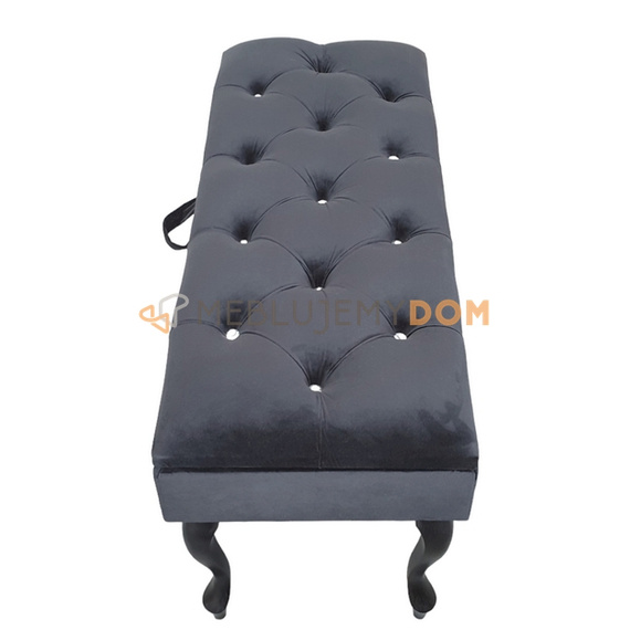 Pouf CHESTER openable with crystals 100 x 40 cm