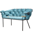 MAGNOLIA BLACK upholstered bench with woven backrest 74 cm