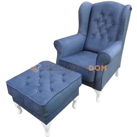 Set USZAK AMORE armchair with footstool