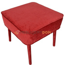 Pouf JUDITH with piping and upholstered legs 50 x 50 cm