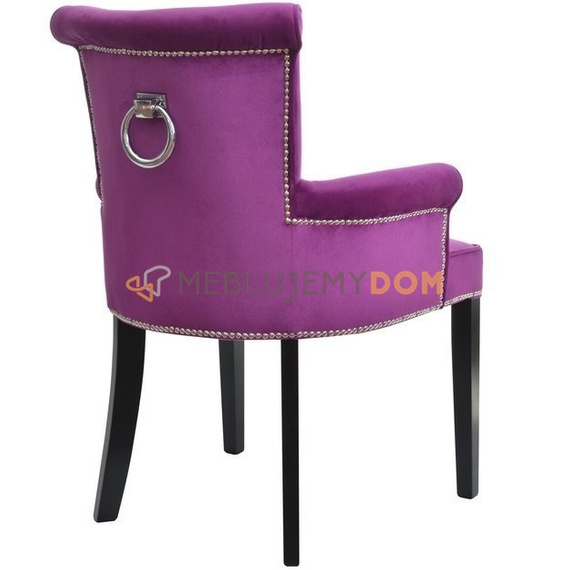 MICHELLE armchair with thumbtacks and knocker 87 cm