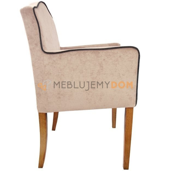 LUDWIK armchair with piping and straight legs 87 cm