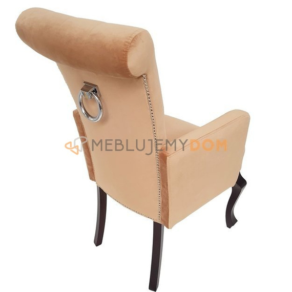 Chair TIZIANO with thumbtacks, knocker and armrests 100 cm